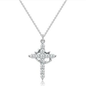 Elegant Silver Cross Pendant Necklace